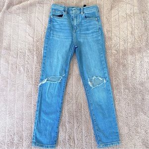 Girls skinny jeans with knee holes